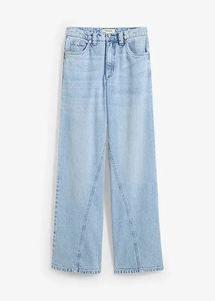 Džíny Wide Leg, High Waist, nízký podíl streče