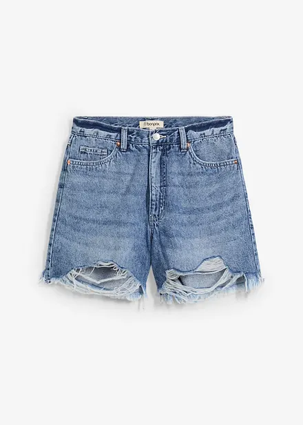 Džínové šortky High Waist, nízký podíl streče