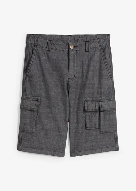 Dlouhé cargo šortky z kambriku, Regular Fit
