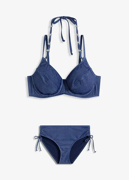 Bikiny s kosticemi (2dílná souprava), s džínovým vzhledem