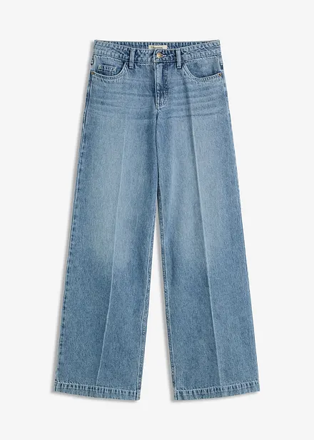 Džíny Wide Leg, Mid Waist, Low Stretch, Full Length