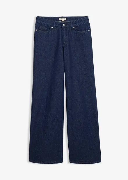 Džíny Wide Leg, Mid Waist, malý podíl streče, dlouhá délka