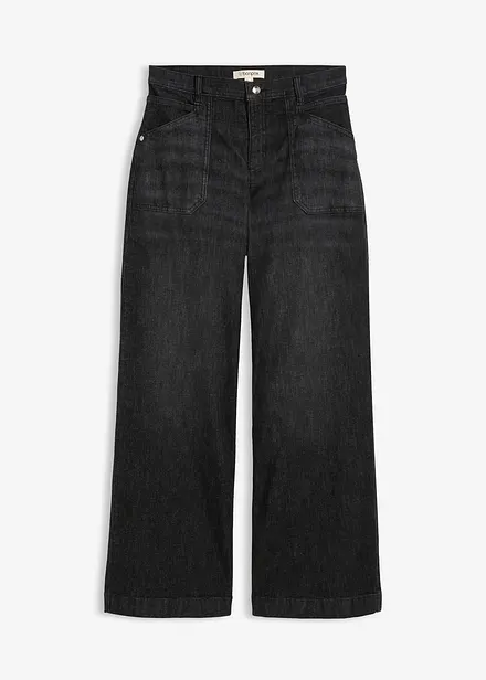 Džíny Wide Leg, Mid Waist, s nakládanými kapsami