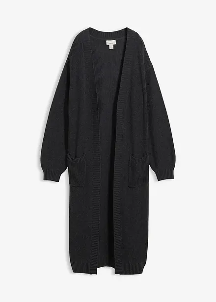 Dlouhý pletený kabátek se spadlými rameny