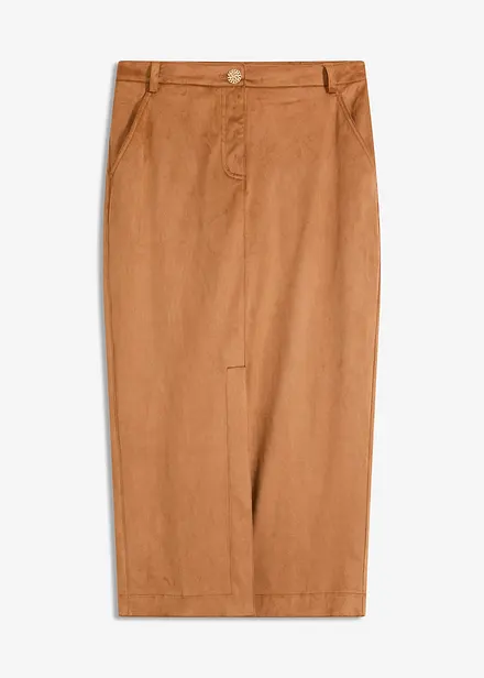 Pouzdrová sukně z imitace velurové kůže