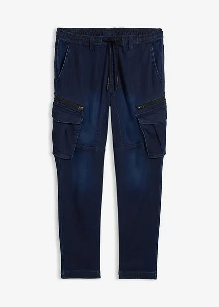 Teplákové džíny s cargo kapsami, Regular Fit, Straight