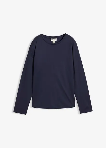 Triko s dlouhým rukávem a podílem hedvábí