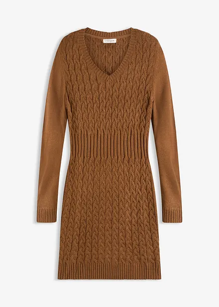 Pletené šaty s copánkovým vzorem