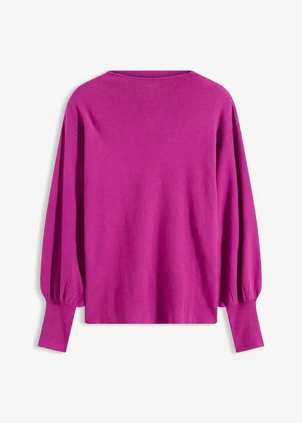 Pletený svetr s balónovými rukávy