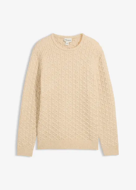 Svetr s kulat&yacute;m v&yacute;střihem a strukturovan&yacute;m vzorem