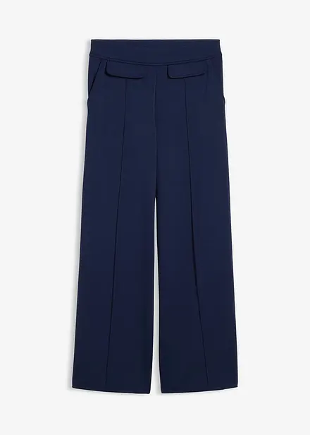 Kalhoty Bootcut, z lehce lesklé viskózové směsi