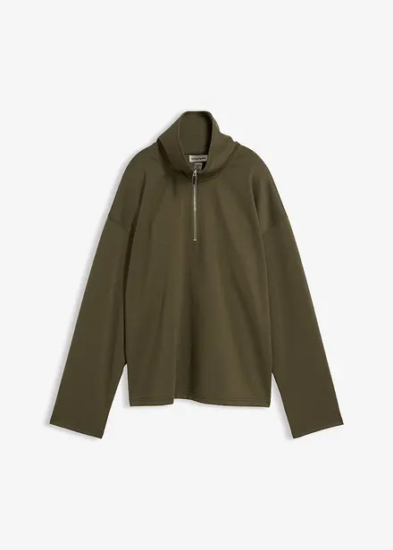 Svetr s l&iacute;mečkem na zip, z visk&oacute;zov&eacute; směsi