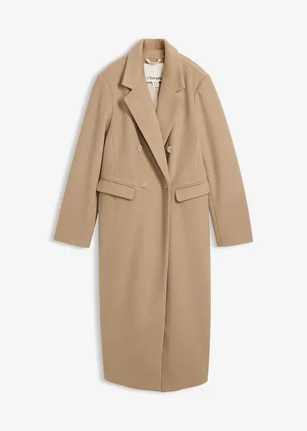 Dvouřadý kabát ve vlněném vzhledu