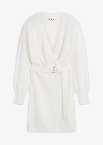 Přiléhavé pletené šaty s doplňkem