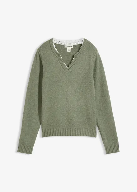 Svetr s krajkovou vsadkou