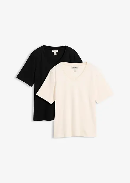 Triko z těžk&eacute;ho žerzeje z čist&eacute; organick&eacute; bavlny (2 ks v balen&iacute;)