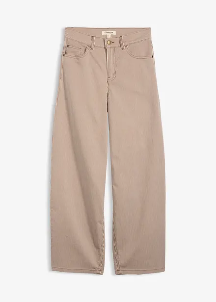 Kalhoty s bal&oacute;nov&yacute;m střihem a proužky