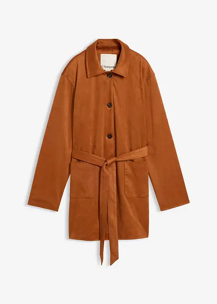 Kr&aacute;tk&yacute; kab&aacute;t s p&aacute;skem, z uměl&eacute; velurov&eacute; kůže