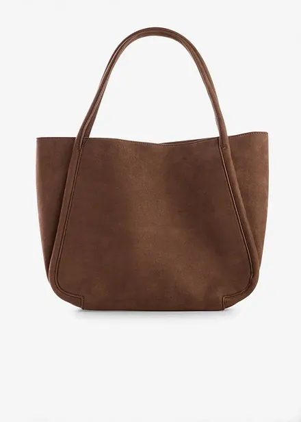 Velk&aacute; kabelka se vzhledem velurov&eacute; kůže