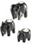 Svícny na čajovou svíčku ve tvaru slonů (3dílná souprava), bpc living bonprix collection