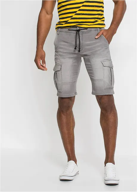 Džínové bermudy z teplákoviny, Regular Fit, bonprix