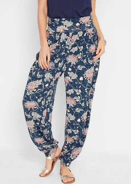 Harémové kalhoty ze žerzeje, směs s viskózou, Loose Fit, bonprix
