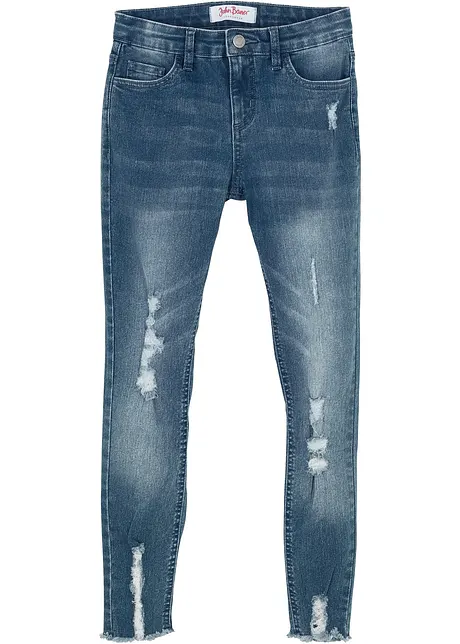 Dívčí džíny Skinny s obnošenými efekty, bonprix