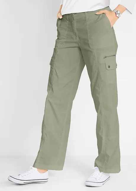 Bavlněné cargo džíny, Mid Waist, bonprix
