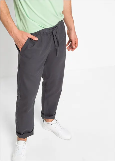 Chino kalhoty Regular Fit s podílem lnu, Straight, bonprix