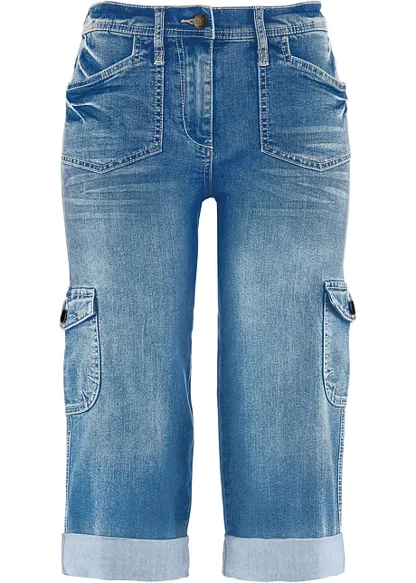 Strečové cargo džíny, Mid Waist, bonprix