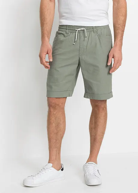 Bermudy bez zapínání, ze směsi lnu, Regular Fit, bonprix