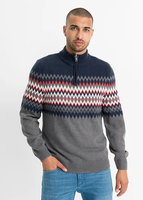 Norský svetr s límečkem na zapínání, bpc bonprix collection
