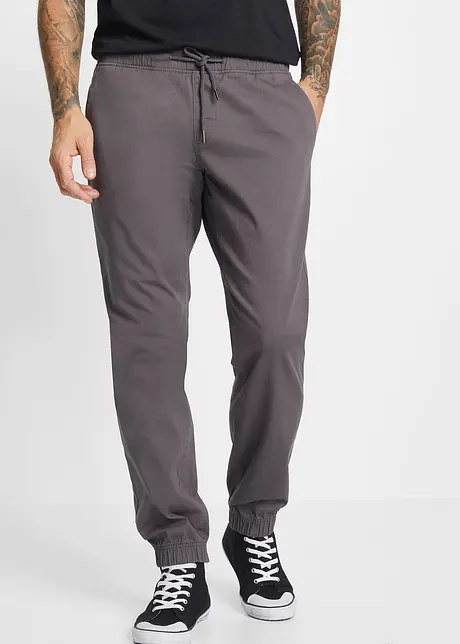 Loose Fit strečové chino kalhoty bez zapínání, Straight, bonprix