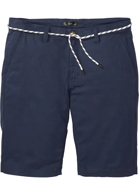 Chino bermudy s podílem lnu, se šňůrkou, Regular Fit, bonprix
