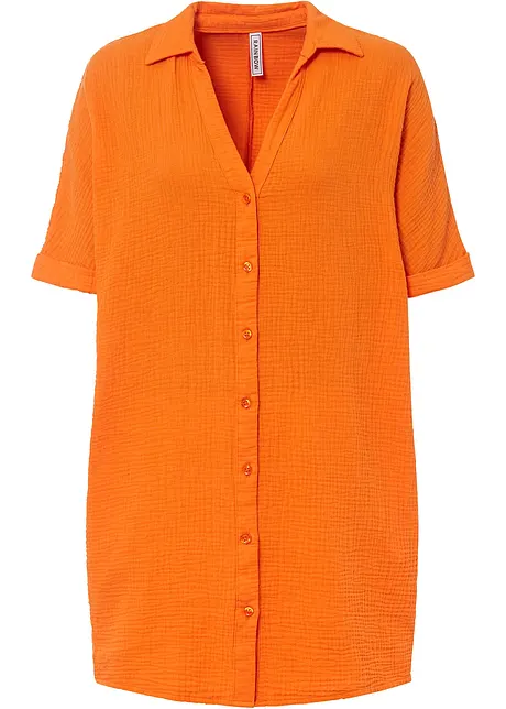 Dlouhá oversize halenka z bavlněného mušelínu, bonprix