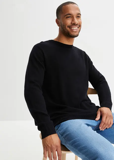 Vlněný svetr s podílem Good Cashmere Standard® a kulatým výstřihem, bonprix