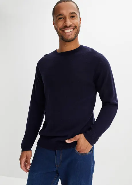 Vlněný svetr s podílem Good Cashmere Standard® a kulatým výstřihem, bonprix