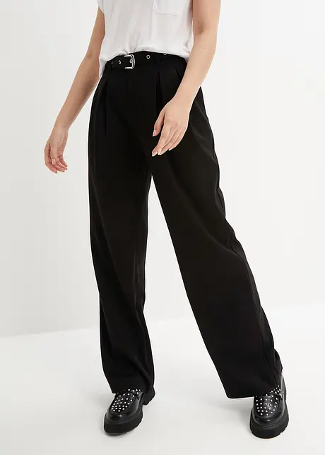 Kalhoty Highwaist se sklady u pasu, s páskem, RAINBOW