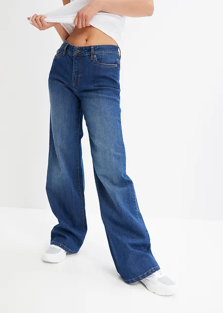 Strečové džíny Wide Leg, Mid Waist, bonprix