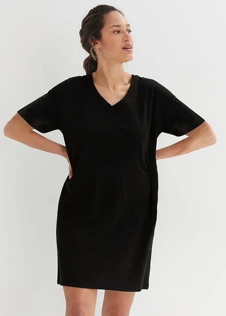 Úpletové šaty s výstřihem do V, oversized (2 ks v balení), bonprix