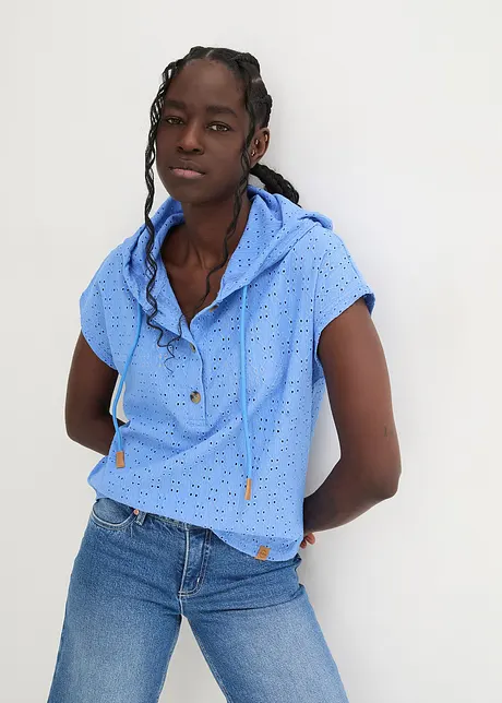 Henley triko s kapucí, bonprix