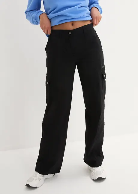 Cargo kalhoty Mid Waist, dlouhé, bonprix