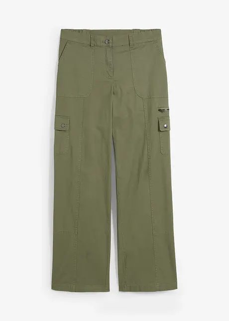 Bavlněné cargo džíny, Mid Waist, bonprix
