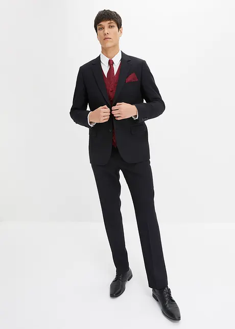 Svatební oblek Slim Fit s vestou a kravatou (5dílná souprava), bonprix