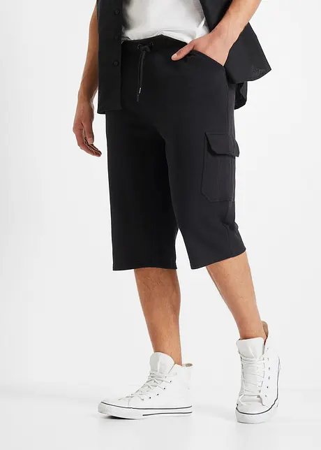 Dlouhé teplákové bermudy s cargo kapsami, z čisté bavlny, Regular Fit, bonprix
