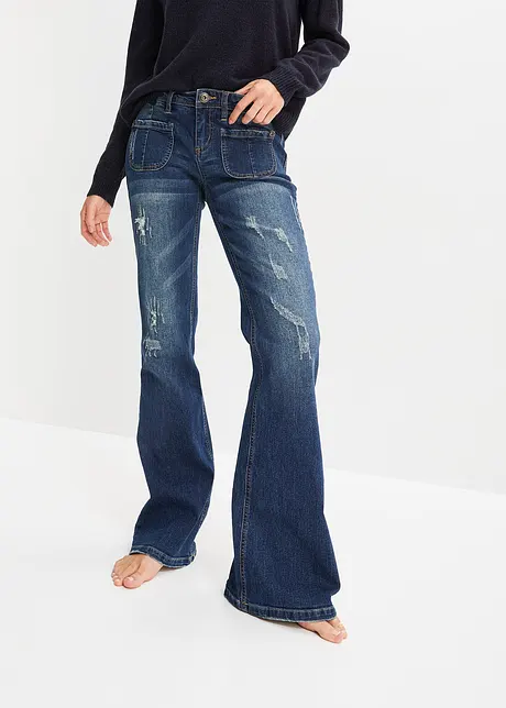 Strečové džíny do zvonu, Low Waist, bonprix