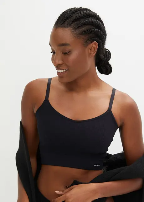 Bezešvý podprsenkový top Feel Comfort, žebrovaný, bonprix