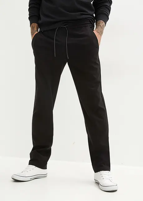 Strečové kalhoty bez zapínání, Loose Fit, Straight, bonprix