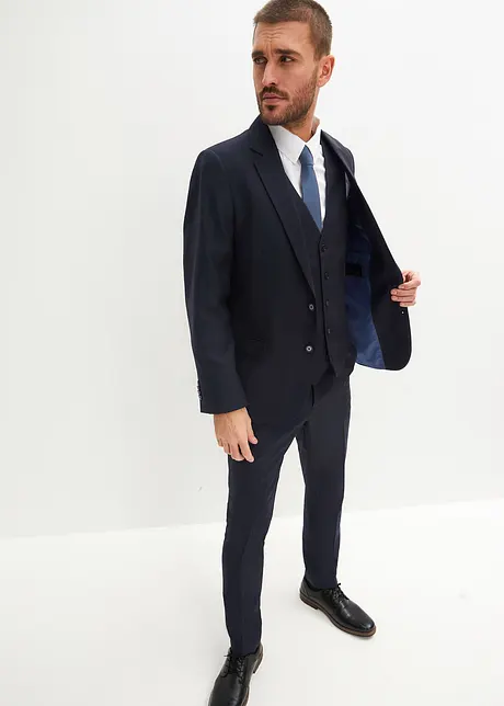 Oblek s vestou a kravatou (4dílná souprava), Slim Fit, bonprix
