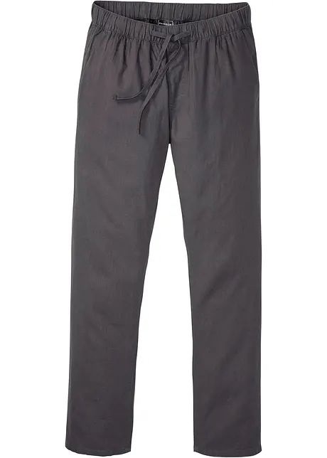 Kalhoty bez zapínání, Regular Fit s podílem lnu, Straight, bonprix